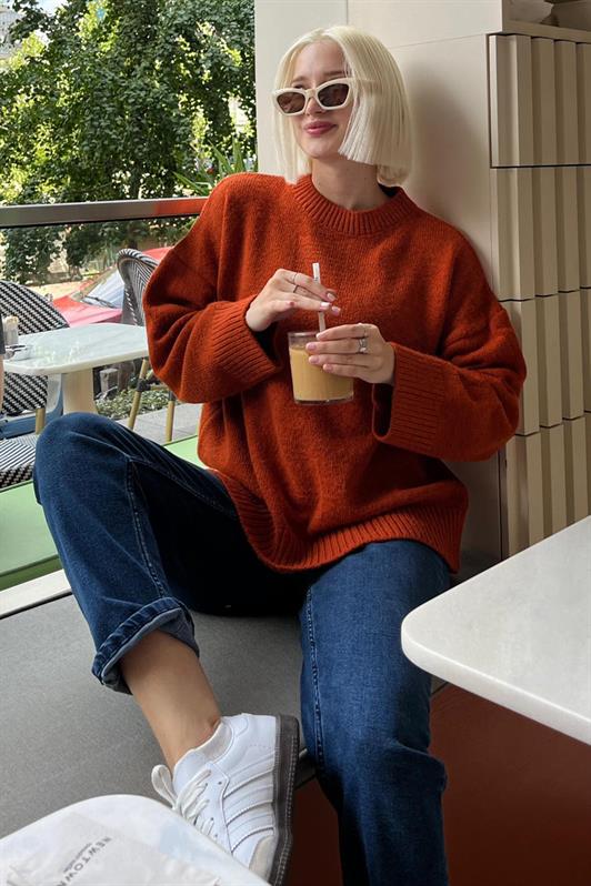 MDX Tile Bicycle Neck Oversized Knit Sweater MG1972 - Tynaarlo