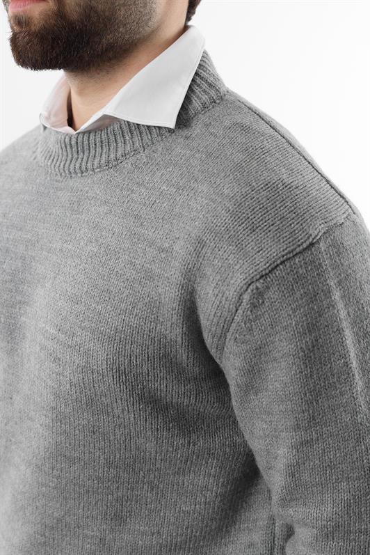 MDX Gray Bike Collar Overfit Men's Knit Sweater E7402 - Majadahonda