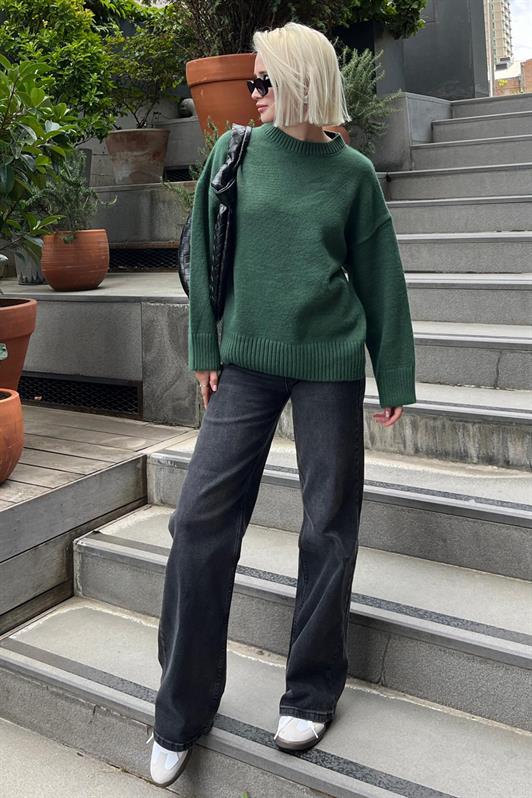 MDX Green Oversized Sweater with Bicycle Neck MG1972 - Bergamo