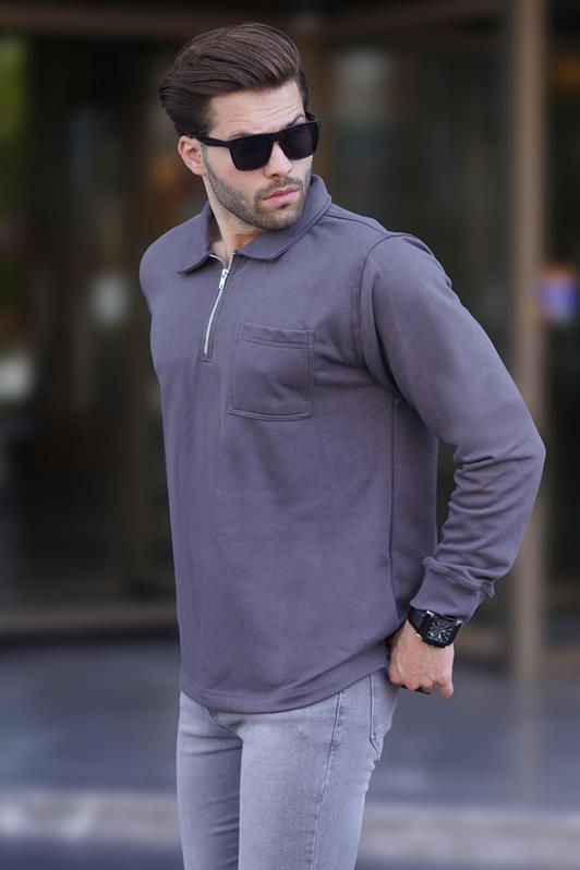 MDX Fume Polo Neck Zippered Long Sleeve Men's Sweatshirt 7057 - Mentor