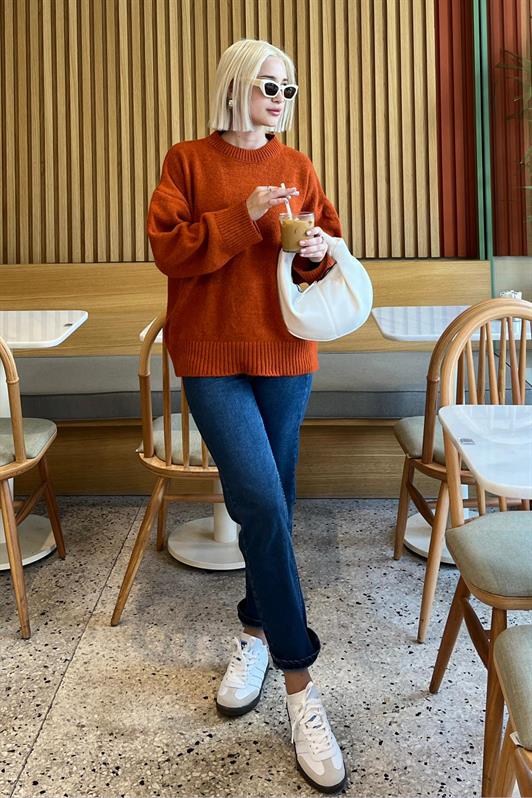 MDX Tile Bicycle Neck Oversized Knit Sweater MG1972 - Tynaarlo