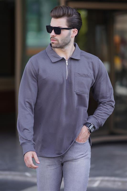 MDX Fume Polo Neck Zippered Long Sleeve Men's Sweatshirt 7057 - Mentor