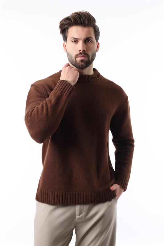 MDX Brown Bicycle Collar Overfit Men's Sweater E7402 - Moers