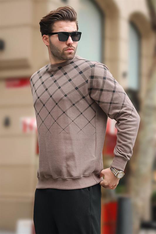 MDX Camel Patterned Turtleneck Sweater 6019 - Licata