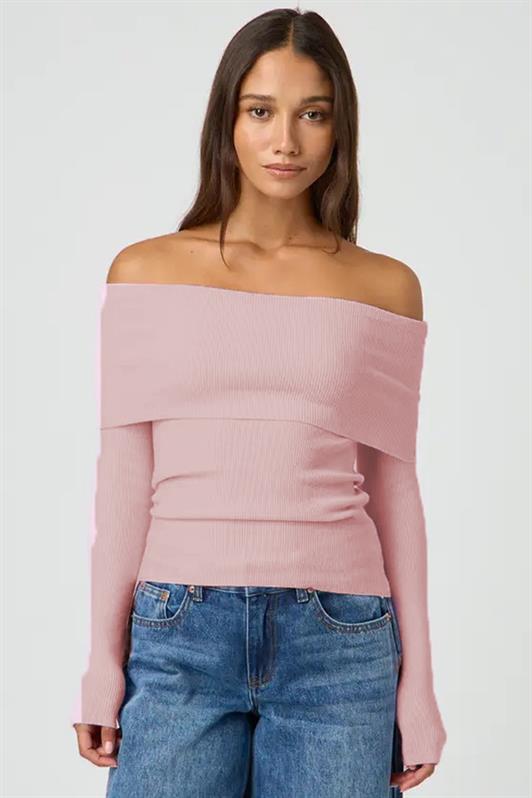 MDX Powder Madonna Neck Long Sleeve Sweater MG2184 - Stonecrest