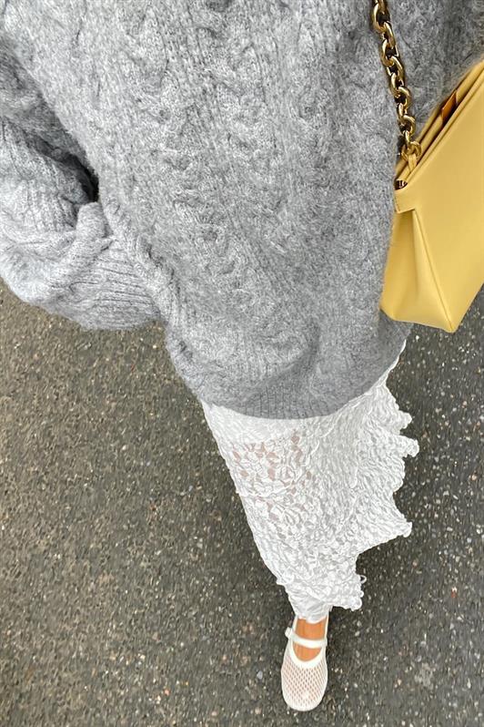 MDX Gray Bicycle Neck Knitted Sweater MG2009 - Houten