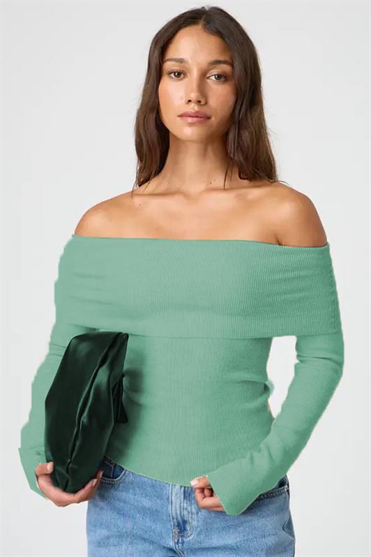MDX Unripe Green Madonna Neck Long Sleeve Sweater MG2184 - St. Joseph