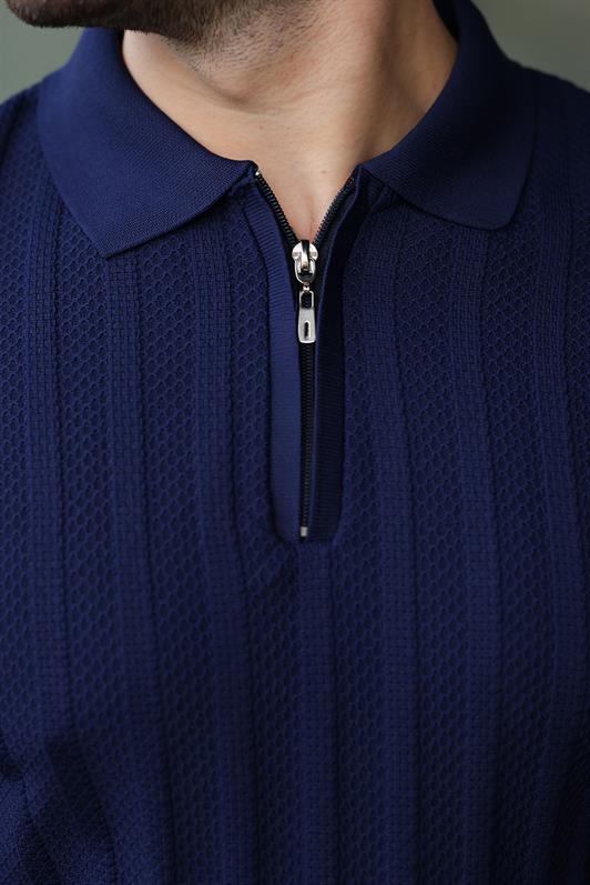 MDX Navy Half-Zip Polo Neck Sweater E7426 - Irún