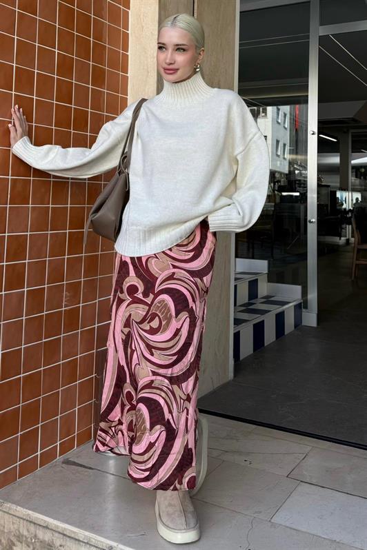 MDX Ekru Boğazlı Kadın Triko Kazak Mg2535 - Princeton