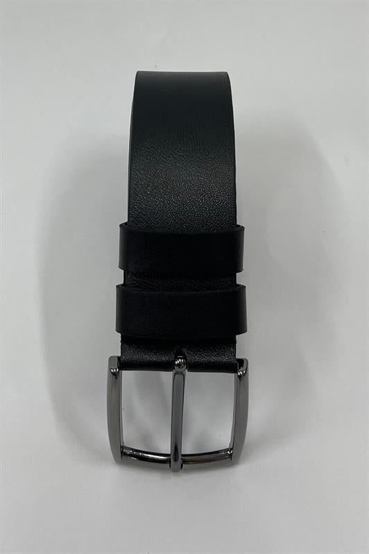 MDX Black Faux Leather Plain Men's Belt 7220 - Mountain View