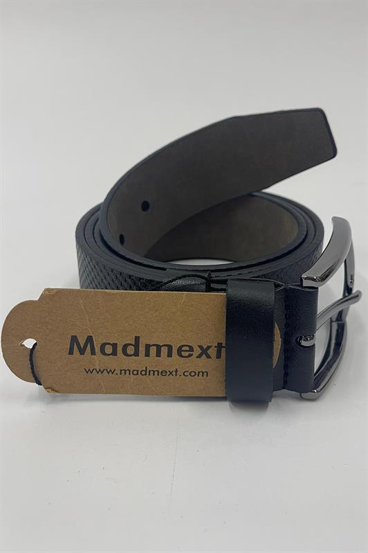 MDX Black Faux Leather Patterned Men's Belt 7223 - Council Bluffs