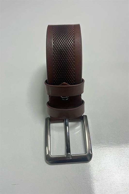 MDX Madmext Men's Faux Leather Patterned Brown Belt 6871 - Gaithersburg