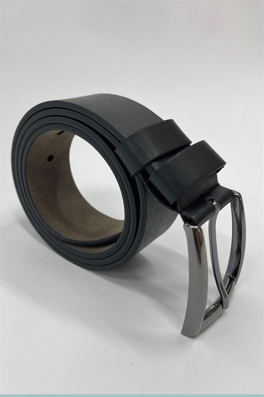MDX Black Faux Leather Plain Men's Belt 7220 - Mountain View