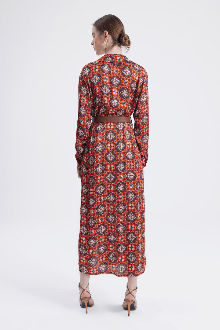 BSL Women Belt Detailed Midi Satin Dress - Hildesheim