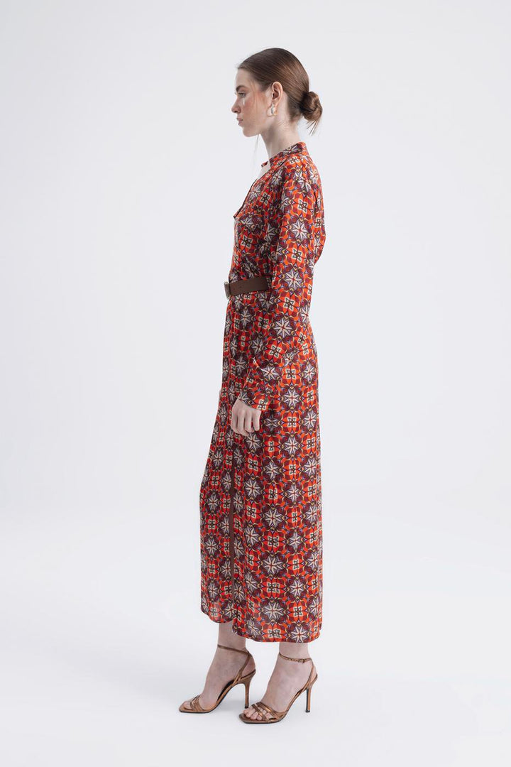 BSL Women Belt Detailed Midi Satin Dress - Hildesheim