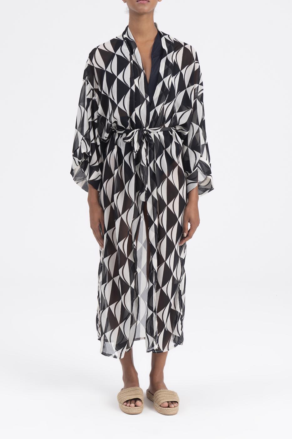 BSL Women Bat sleeve kimono with belt - Conway