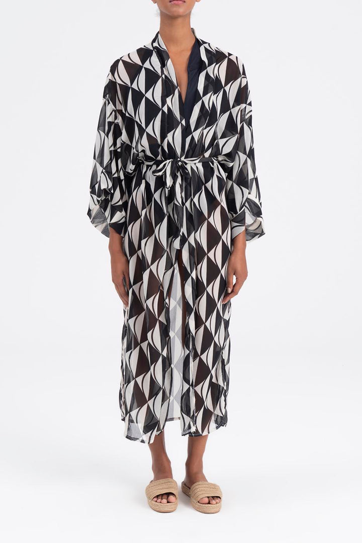 BSL Women Bat sleeve kimono with belt - Conway