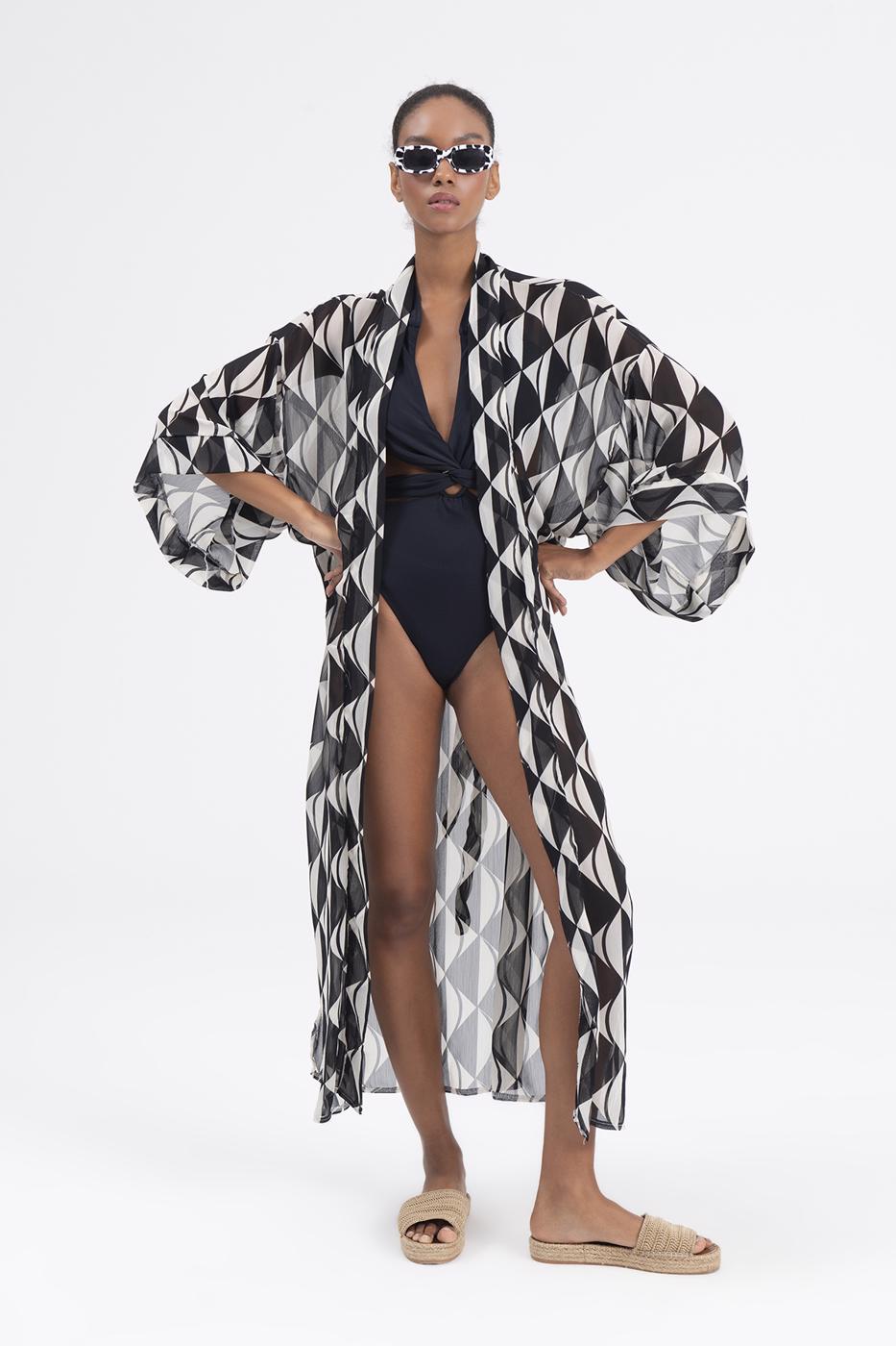 BSL Women Bat sleeve kimono with belt - Conway