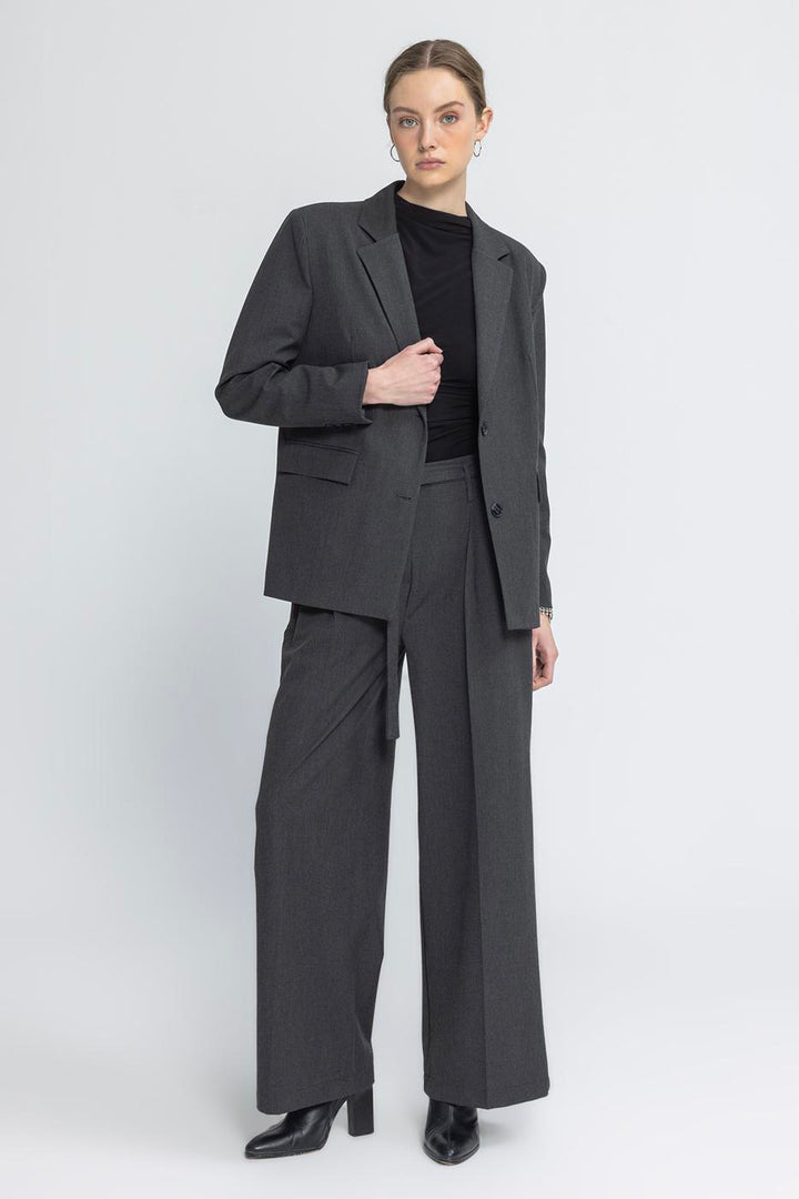 BSL Women Belt Buckle Pleated Trousers - Odenton