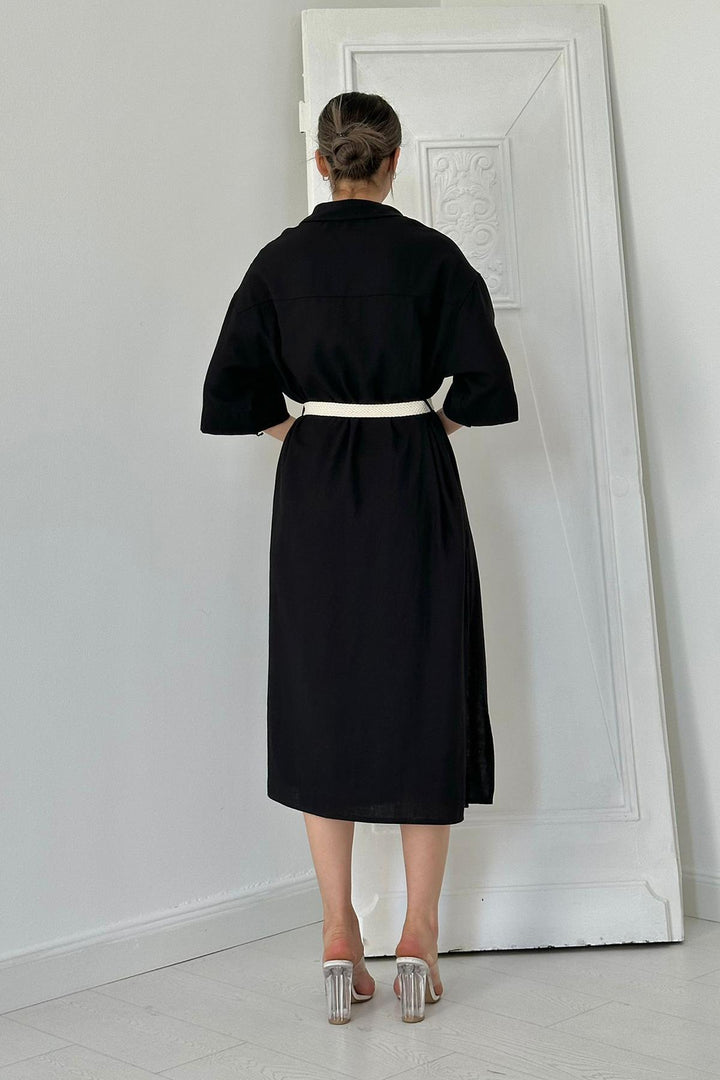 ELS Belted Dress - Black - Moncalieri