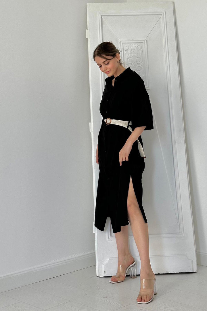 ELS Belted Dress - Black - Moncalieri