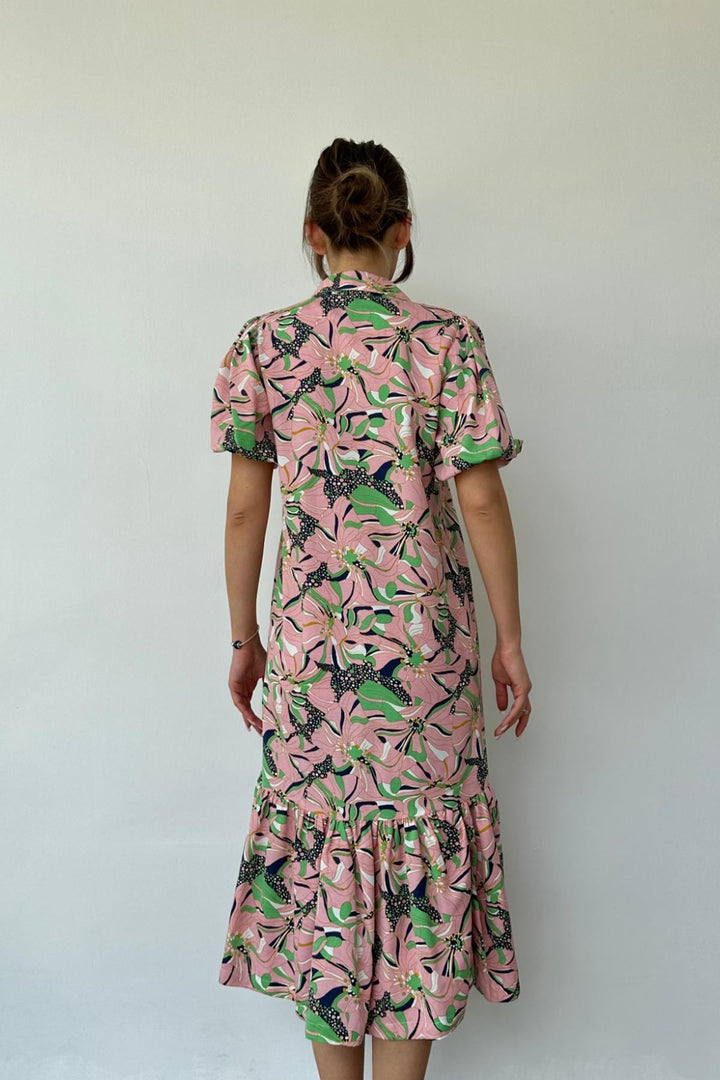 ELS Belted Shirt Collar Dress - Powder - Union