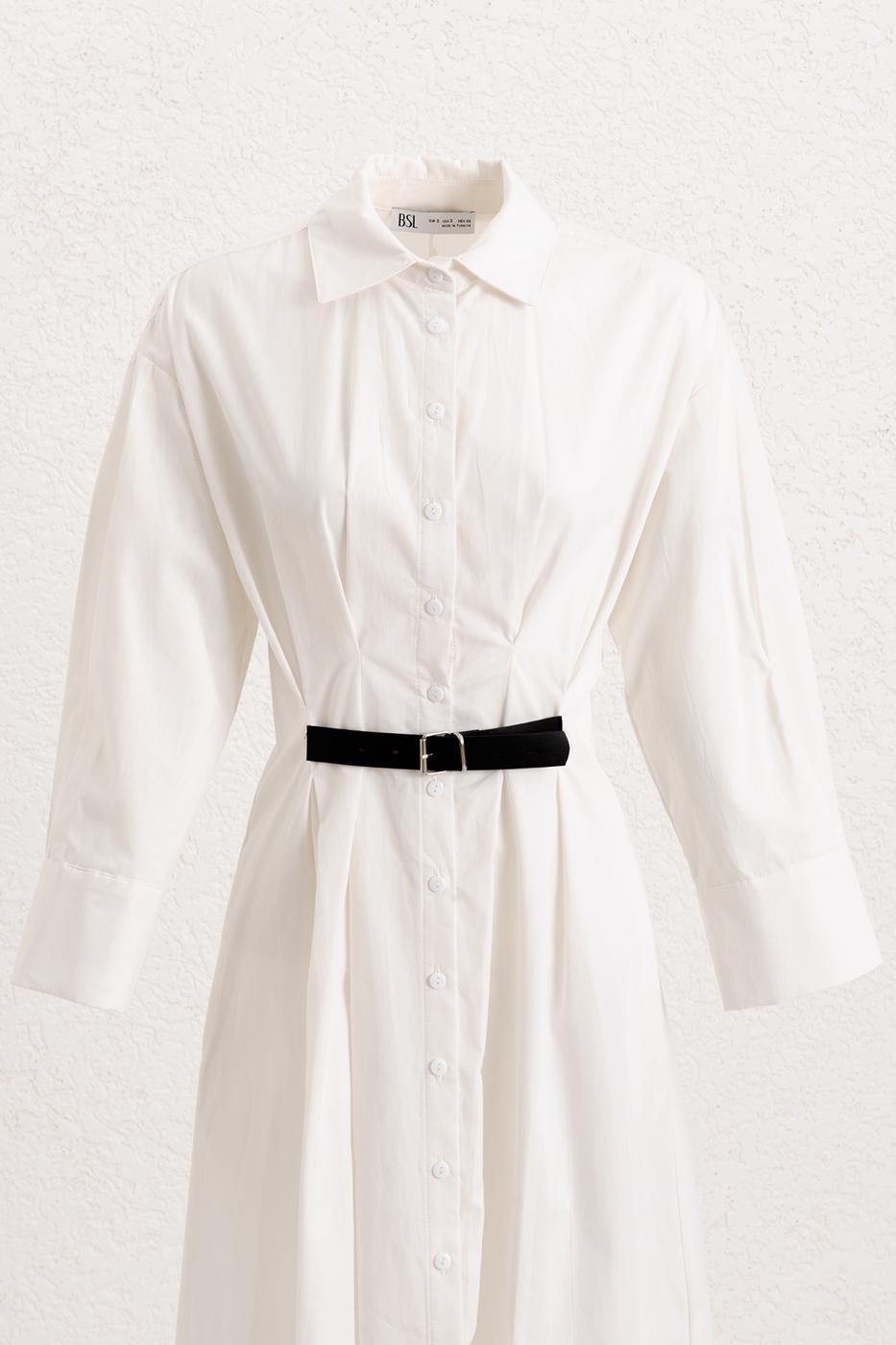BSL Women Belted Midi Shirt Dress - Maidstone