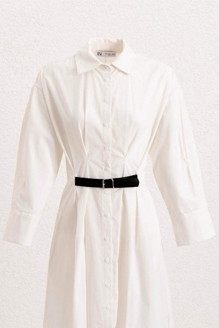 BSL Women Belted Midi Shirt Dress - Maidstone