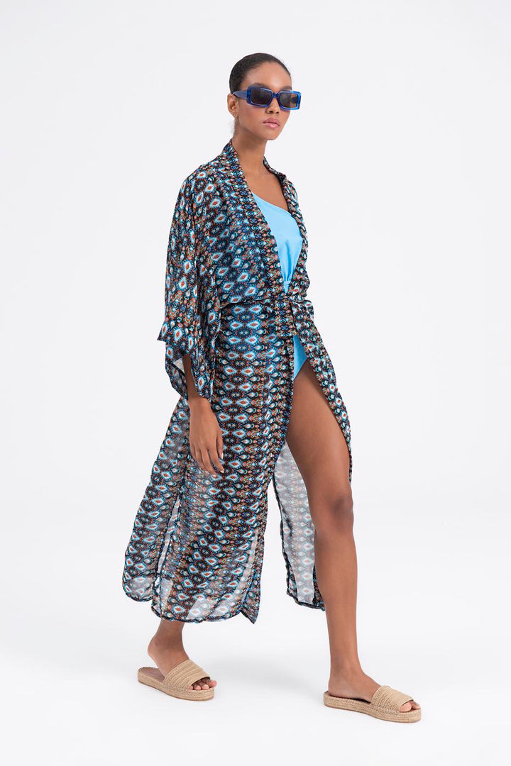 BSL Women Bat sleeve kimono with belt - Bletchley