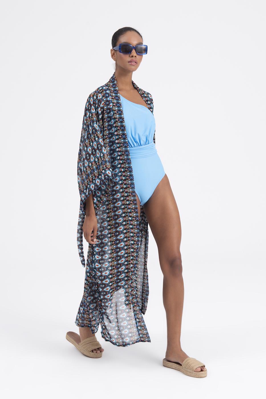 BSL Women Bat sleeve kimono with belt - Bletchley