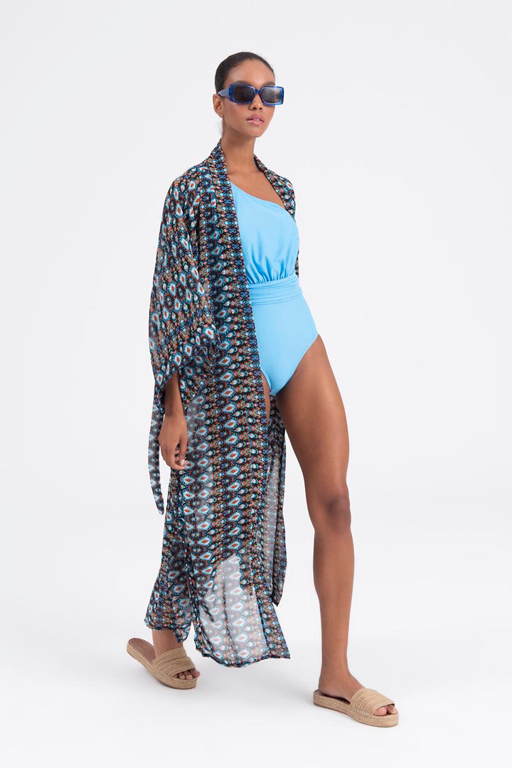 BSL Women Bat sleeve kimono with belt - Bletchley