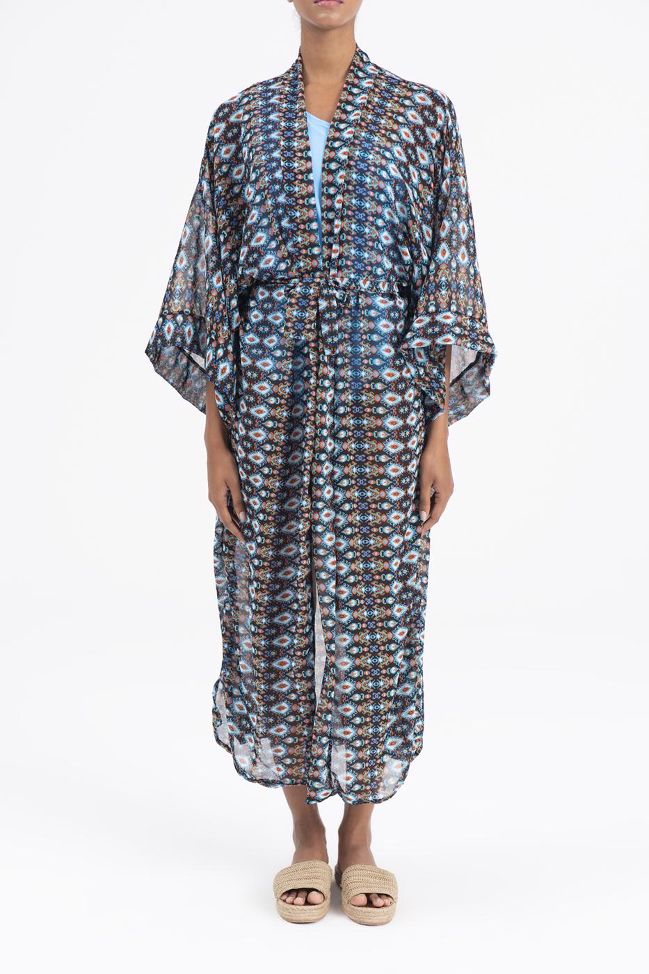 BSL Women Bat sleeve kimono with belt - Bletchley