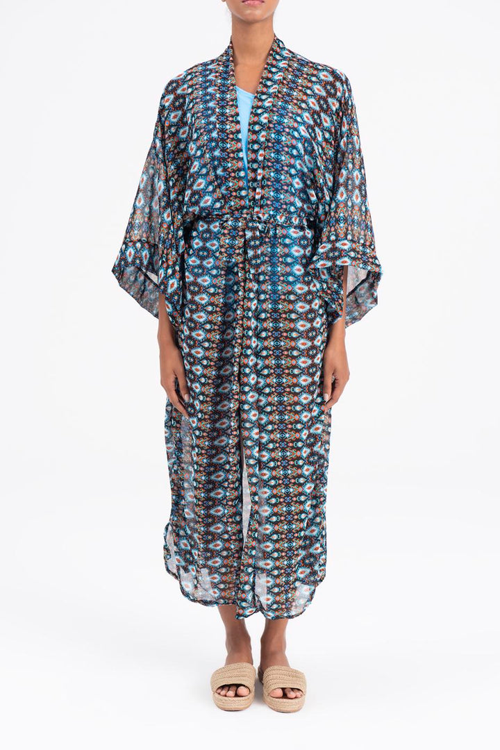 BSL Women Bat sleeve kimono with belt - Bletchley