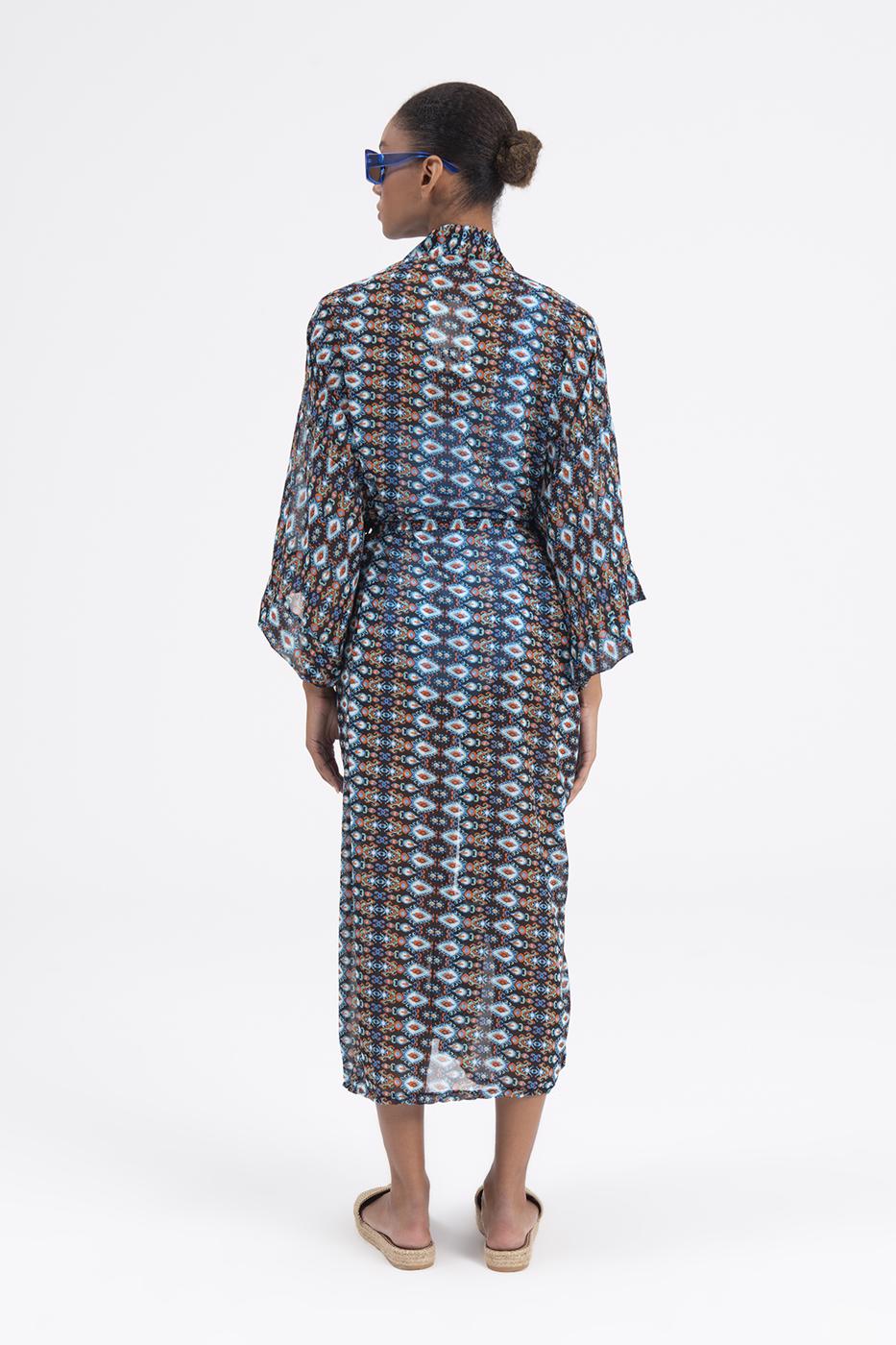 BSL Women Bat sleeve kimono with belt - Bletchley