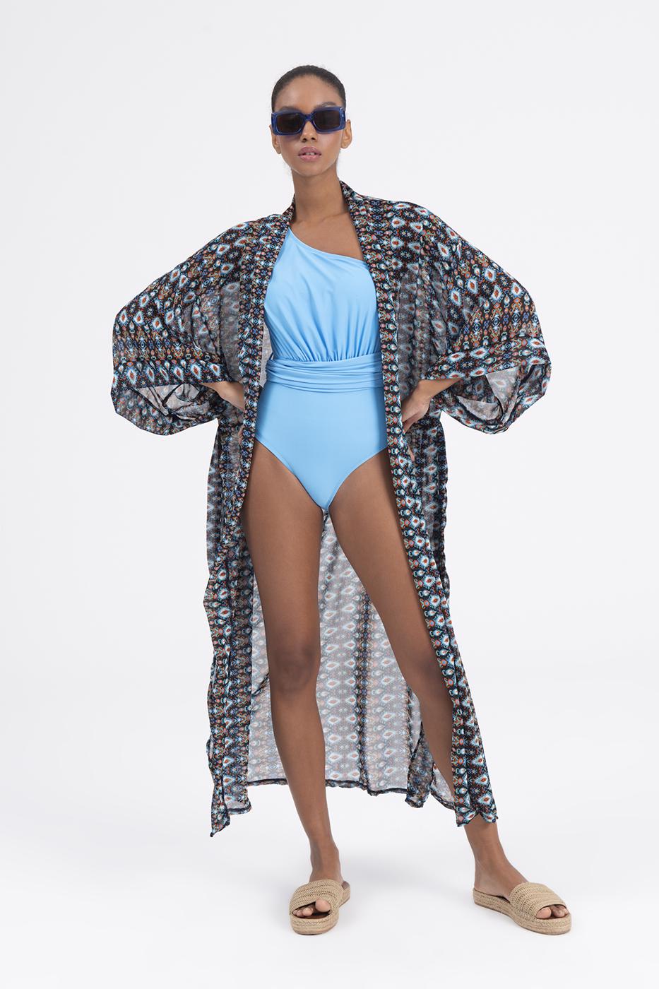 BSL Women Bat sleeve kimono with belt - Bletchley