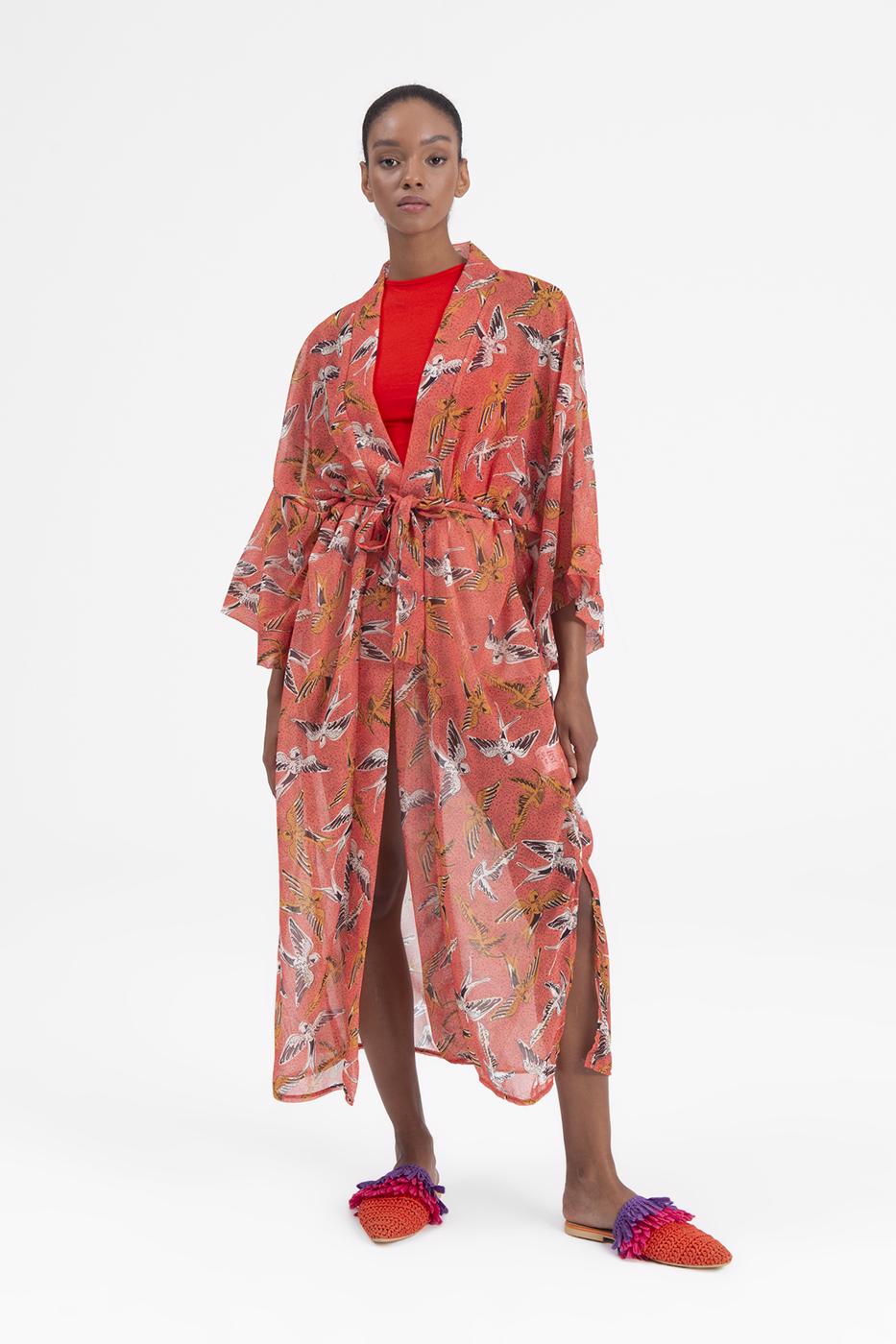 BSL Women Bat sleeve kimono with belt - Lakewood