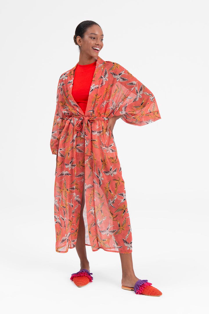 BSL Women Bat sleeve kimono with belt - Lakewood
