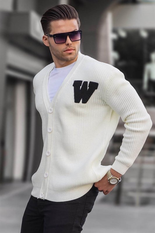MDX Bone Basic Embroidered Braided Cardigan T6313 - ’s-Hertogenbosch