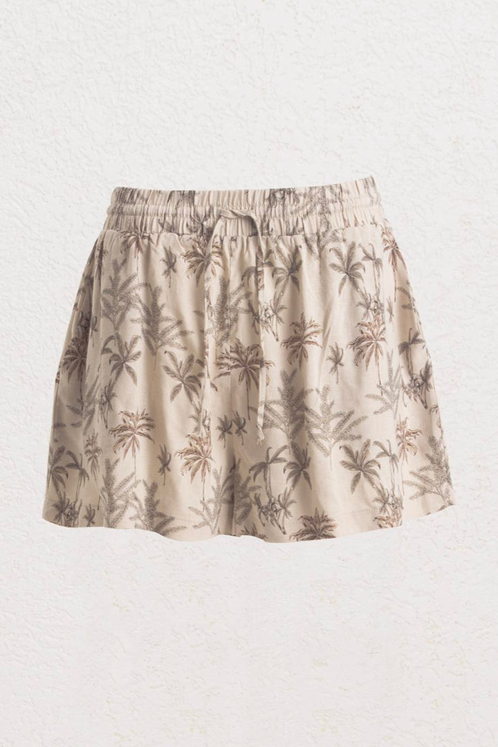 BSL Women Linen Gathered Mini Shorts - Horishni Plavni