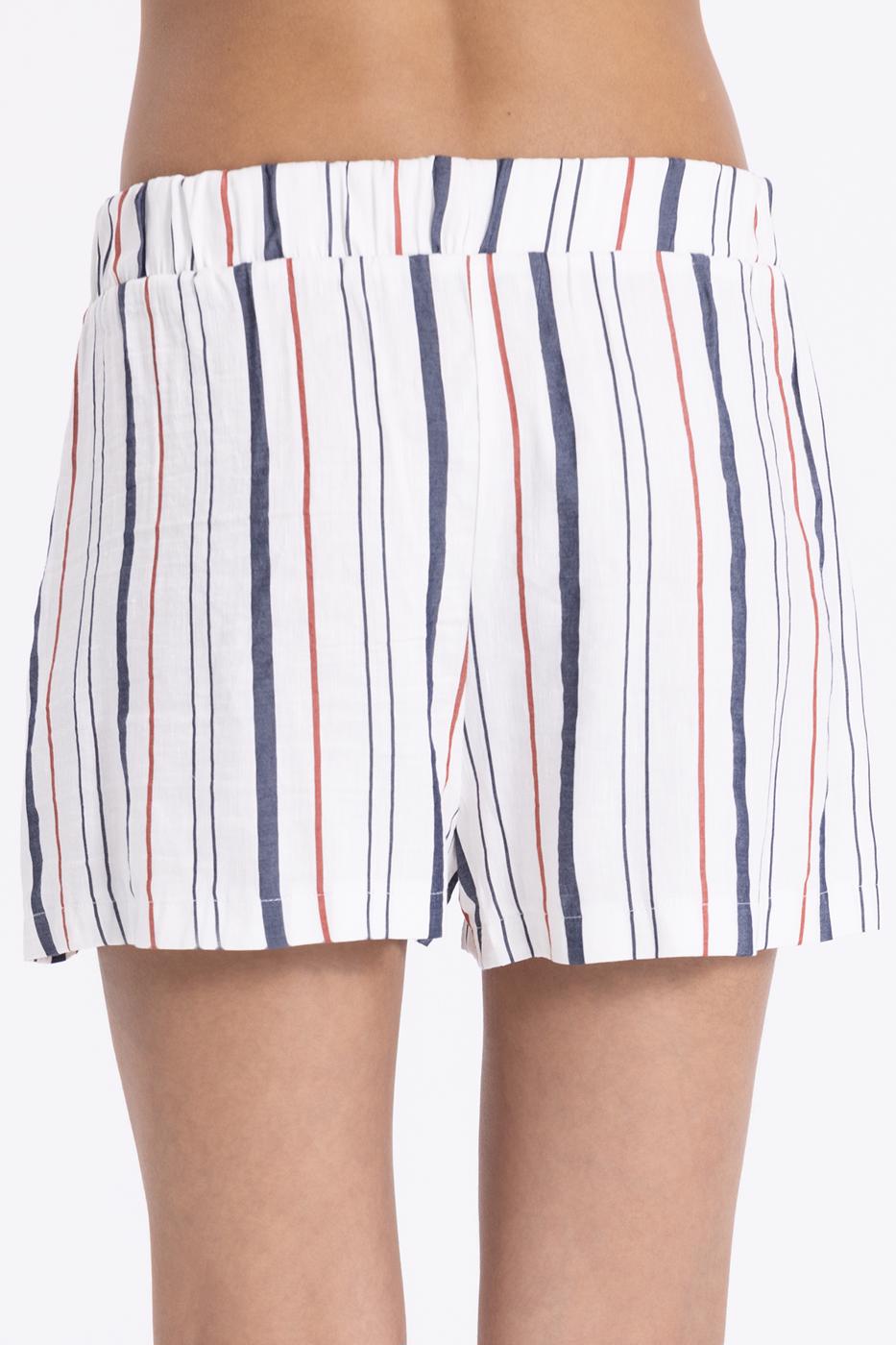 BSL Women Linen Striped Mini Shorts - Cinisello Balsamo
