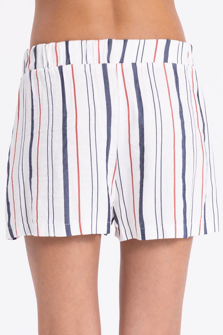 BSL Women Linen Striped Mini Shorts - Cinisello Balsamo