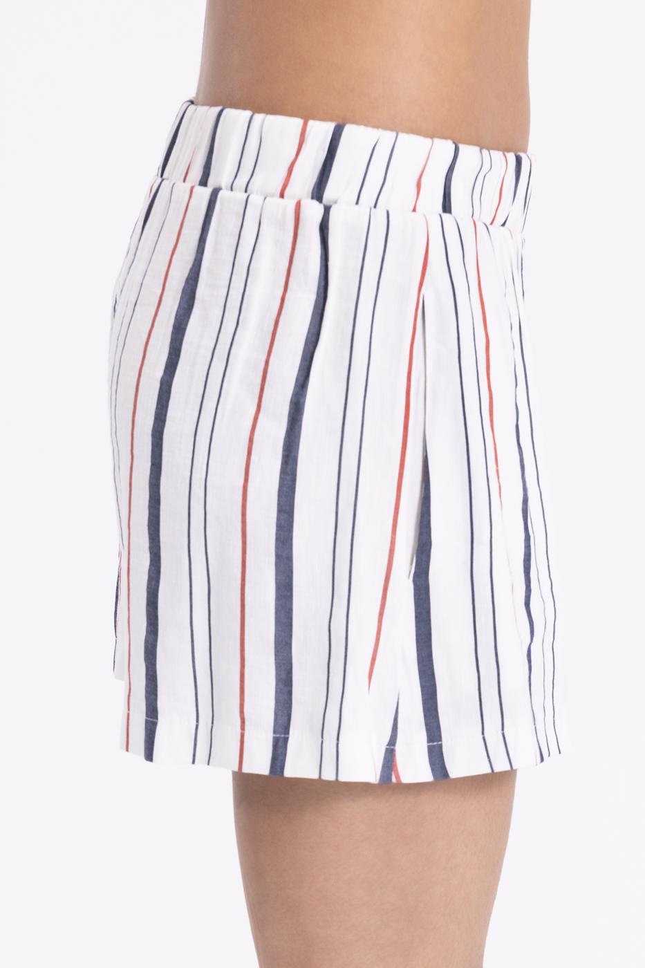 BSL Women Linen Striped Mini Shorts - Cinisello Balsamo