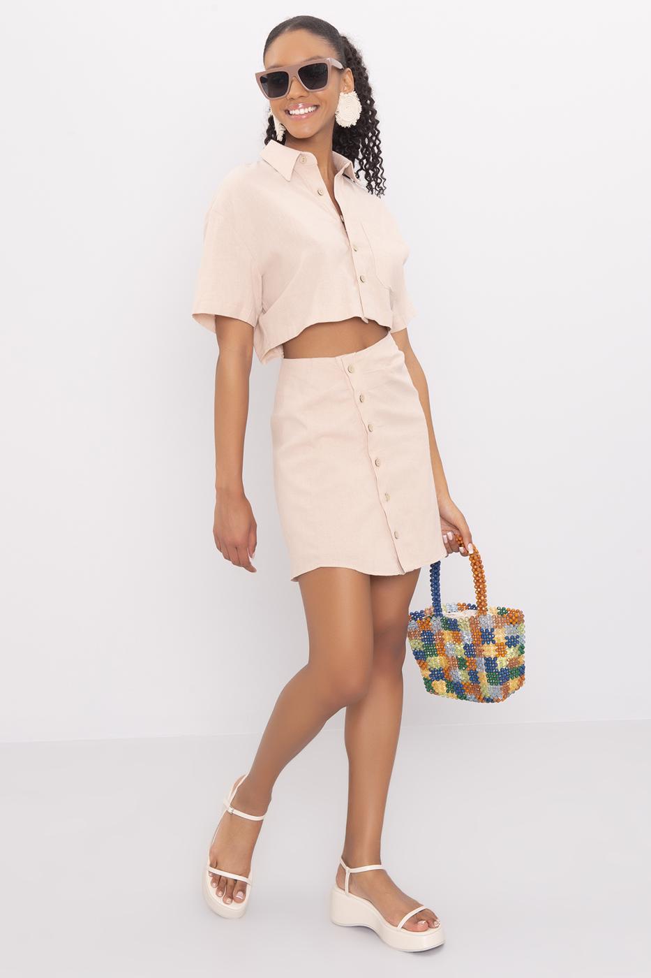 BSL Women Linen Shirt Dress - Denia