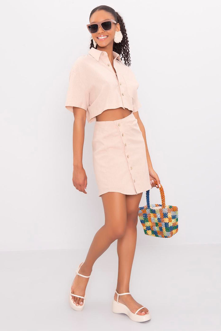 BSL Women Linen Shirt Dress - Denia