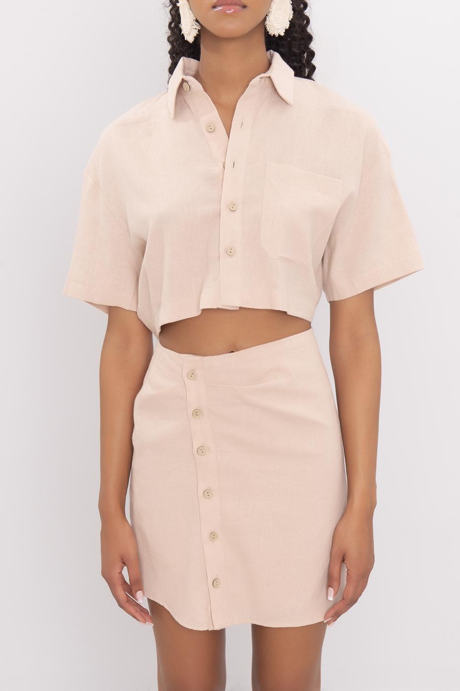 BSL Women Linen Shirt Dress - Denia