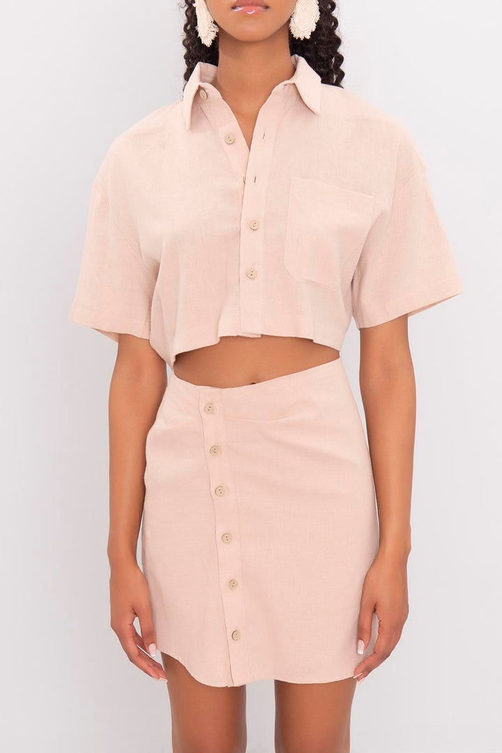 BSL Women Linen Shirt Dress - Denia