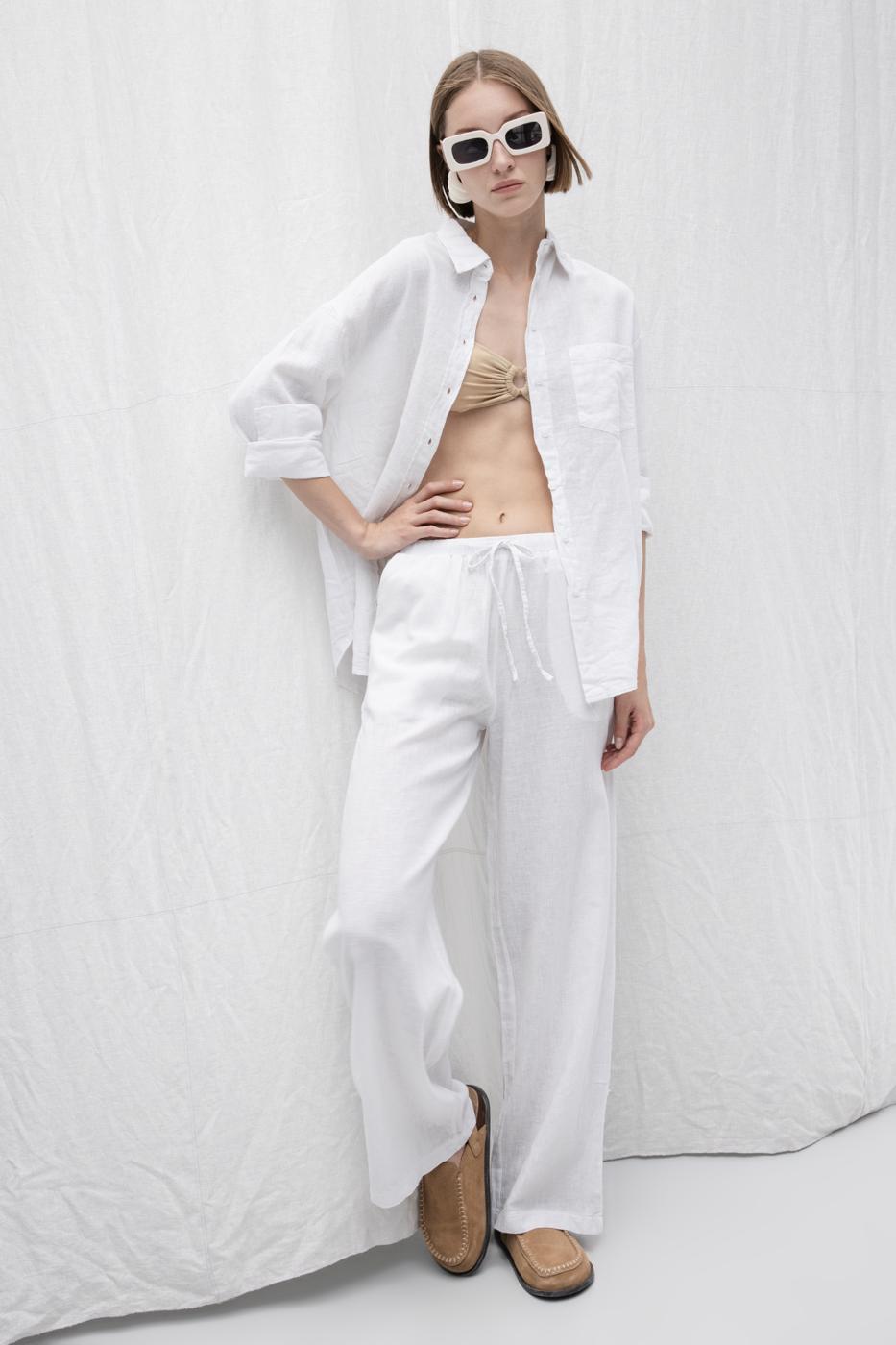 BSL Women Linen Blend Loose Trousers - North Miami