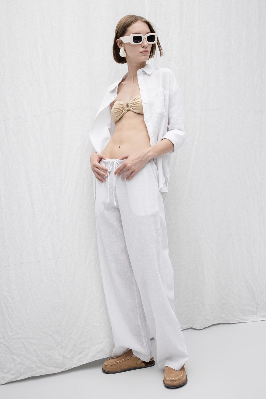 BSL Women Linen Blend Loose Trousers - North Miami