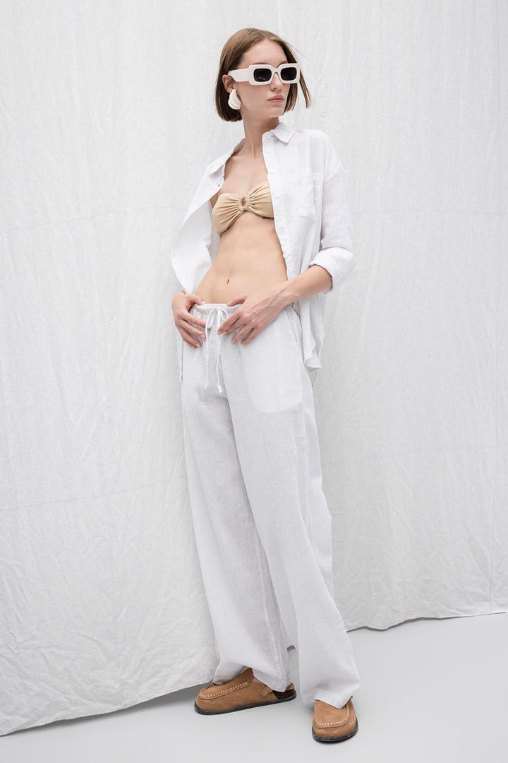 BSL Women Linen Blend Loose Trousers - North Miami