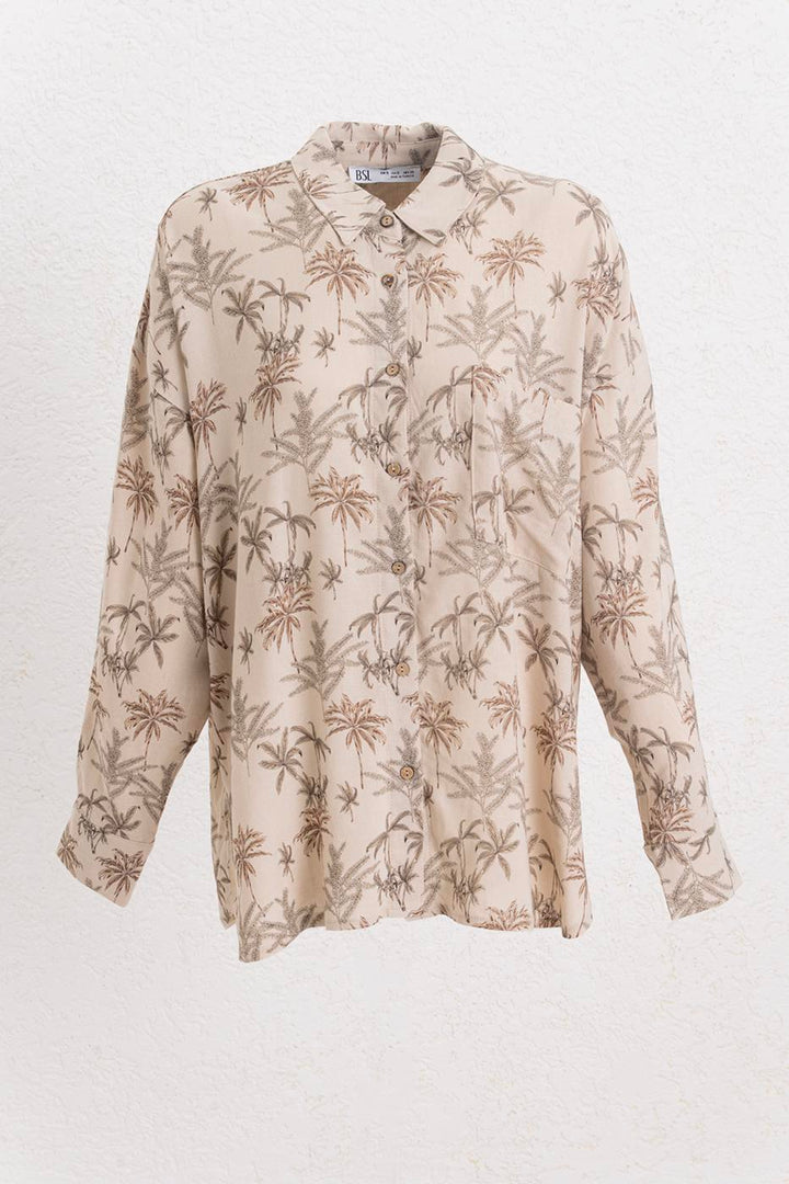 BSL Women Linen Blend Oversize Shirt - Midlothian